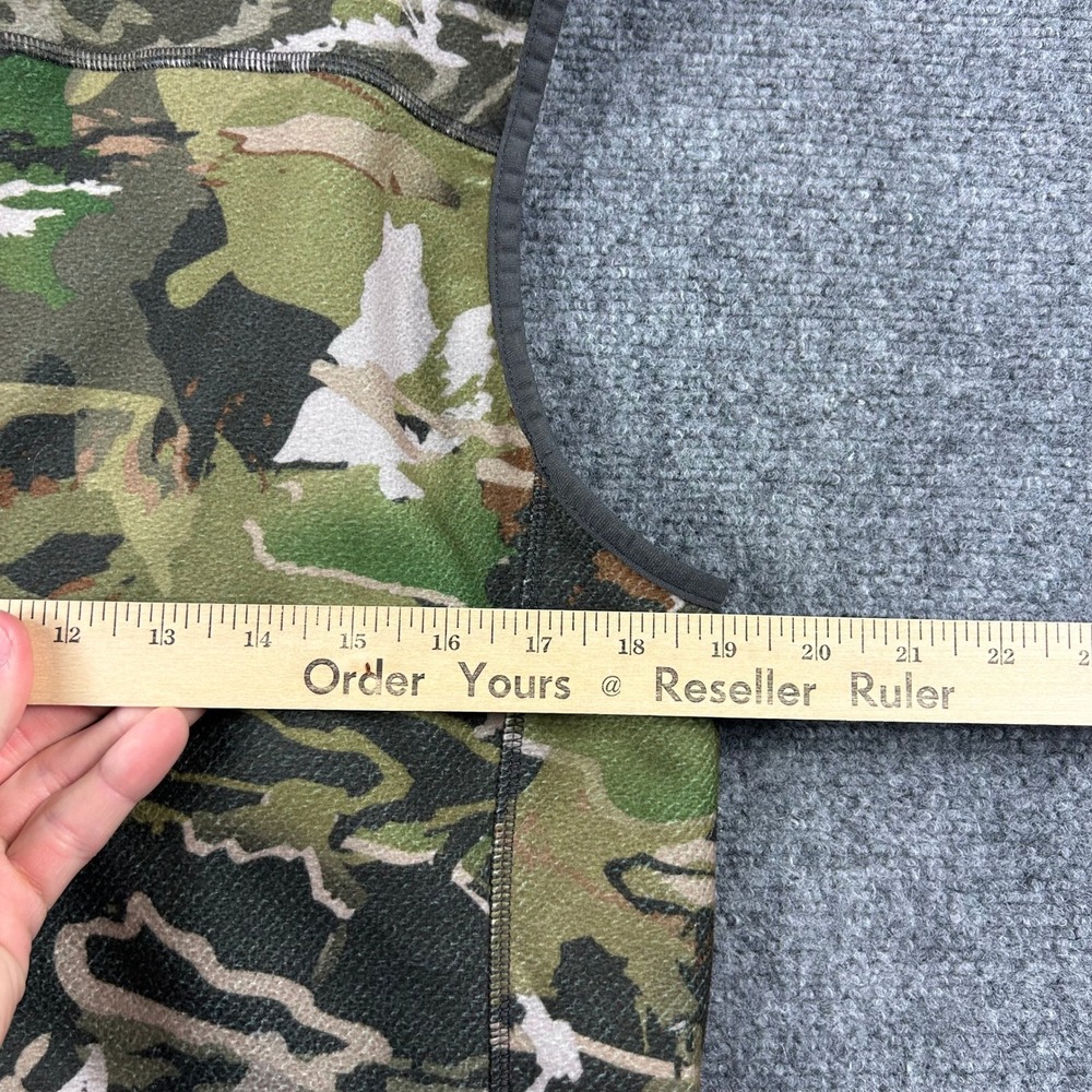 Under Armour Vest Mens Medium Green Camo ColdGear Fitted Full Zip Hunting Fleece - Picture 6 of 7